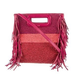 make color block beaded handbag